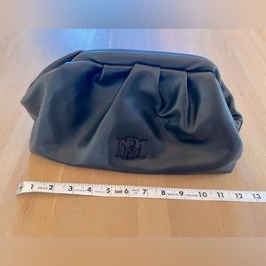 Badgley Mischka black faux leather clutch